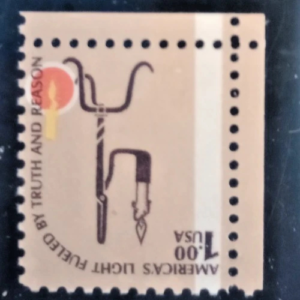 US Scott 1610c (1975) $1 CIA Invert Error Stamp