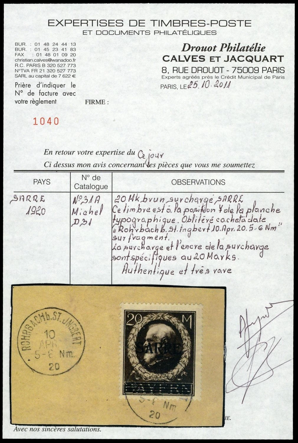 1920 Saar D31 Letter Piece - Image 3