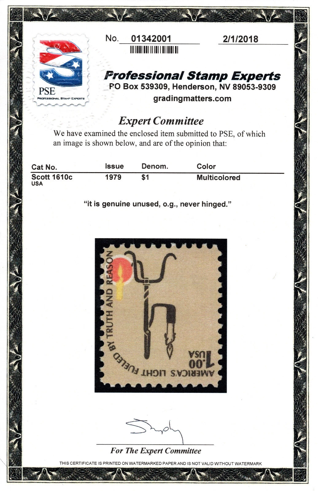 1975-1979 CIA Invert Error Stamp - Image 2